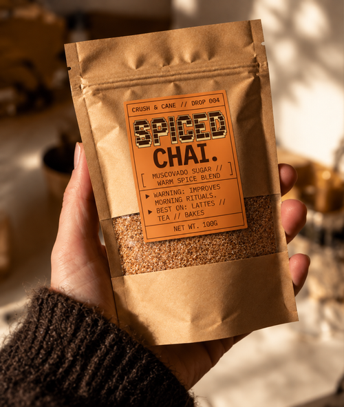Spiced Chai flavoured sugar 100g pouch