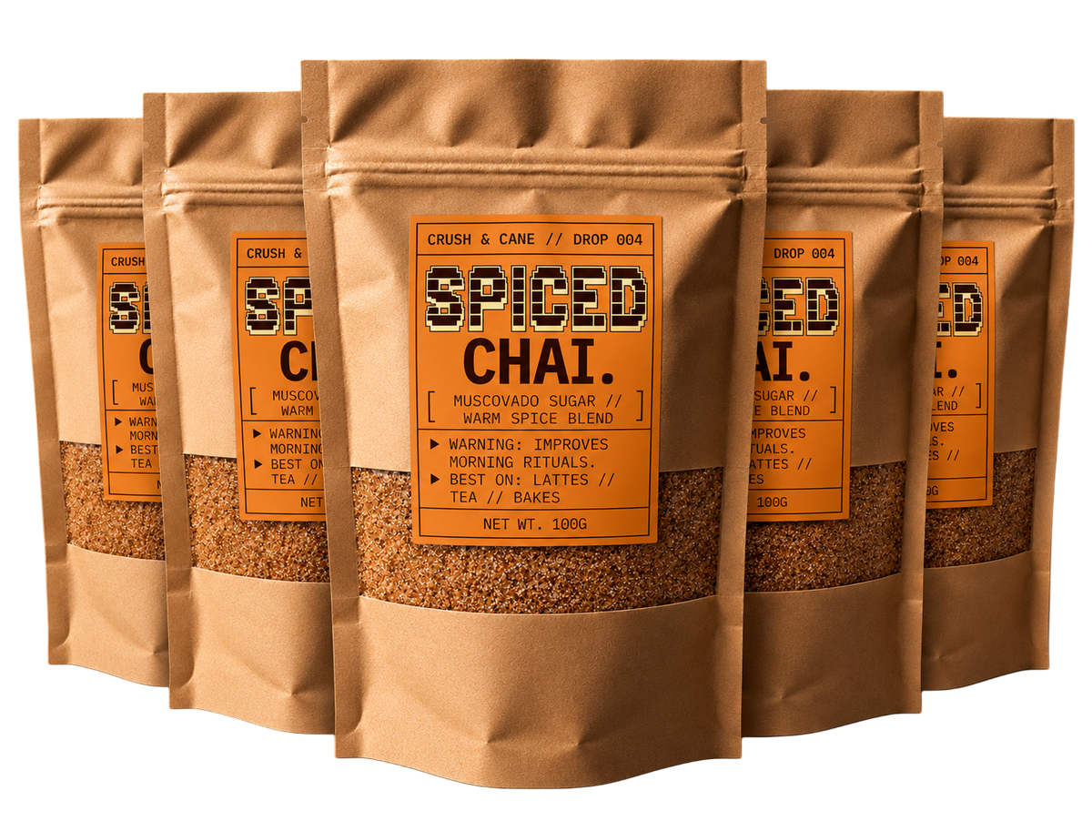 Spiced Chai - 5 Pack flavoured sugar in a 100g kraft pouch